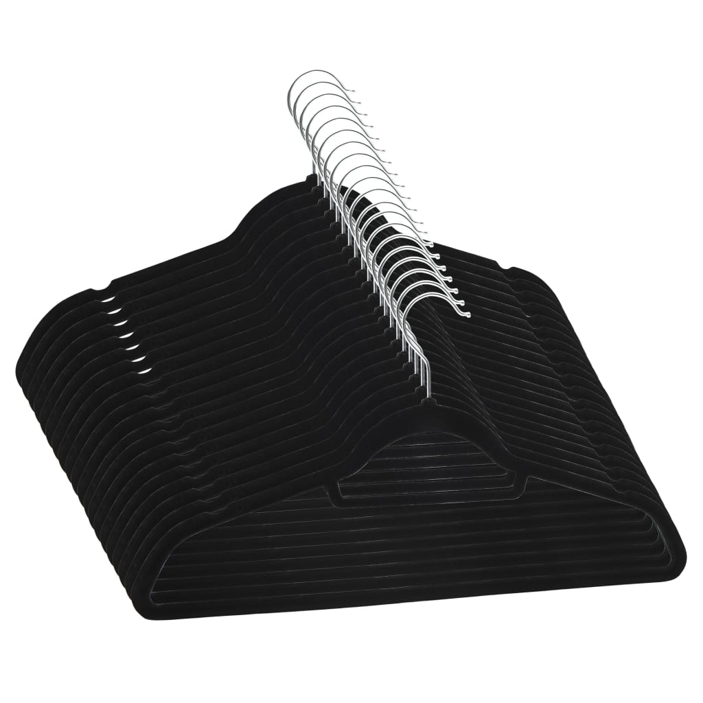 Set Appendiabiti 20 pz Antiscivolo Nero in Velluto | homemem39