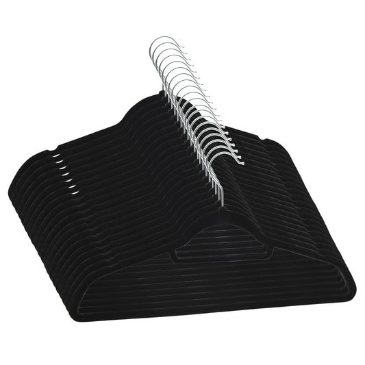 Set Appendiabiti 20 pz Antiscivolo Nero in Velluto | homemem39