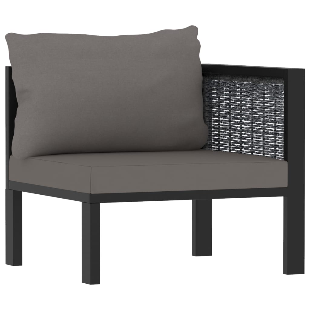 Set Divani da Giardino 8 pz con Cuscini in Polyrattan Antracite | homemem39