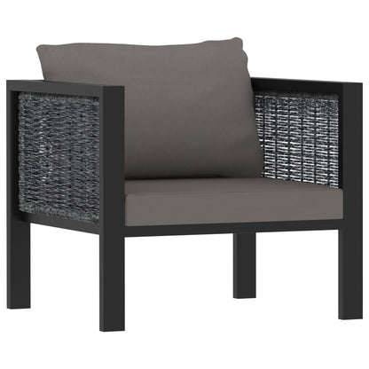 Set Divani da Giardino 5 pz con Cuscini in Polyrattan Antracite | homemem39