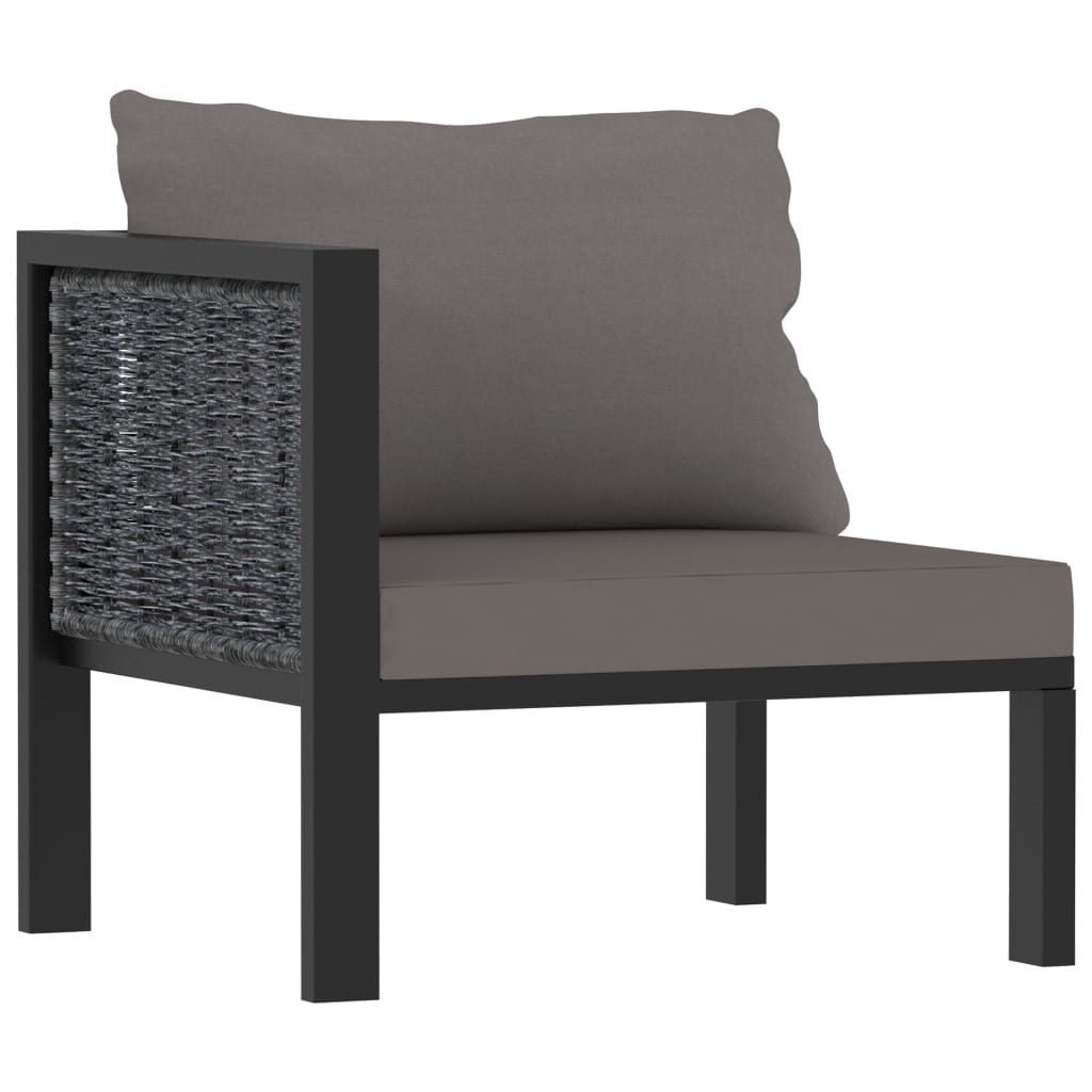 Set Divani da Giardino 5 pz con Cuscini in Polyrattan Antracite | homemem39