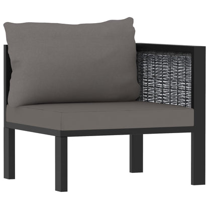 Set Divani da Giardino 5 pz con Cuscini in Polyrattan Antracite | homemem39