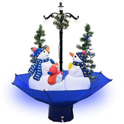 Albero di Natale con Nevicata e Base ad Ombrello Blu 75 cm PVC | homemem39