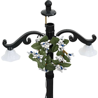 Albero di Natale con Nevicata e Base ad Ombrello Blu 75 cm PVC