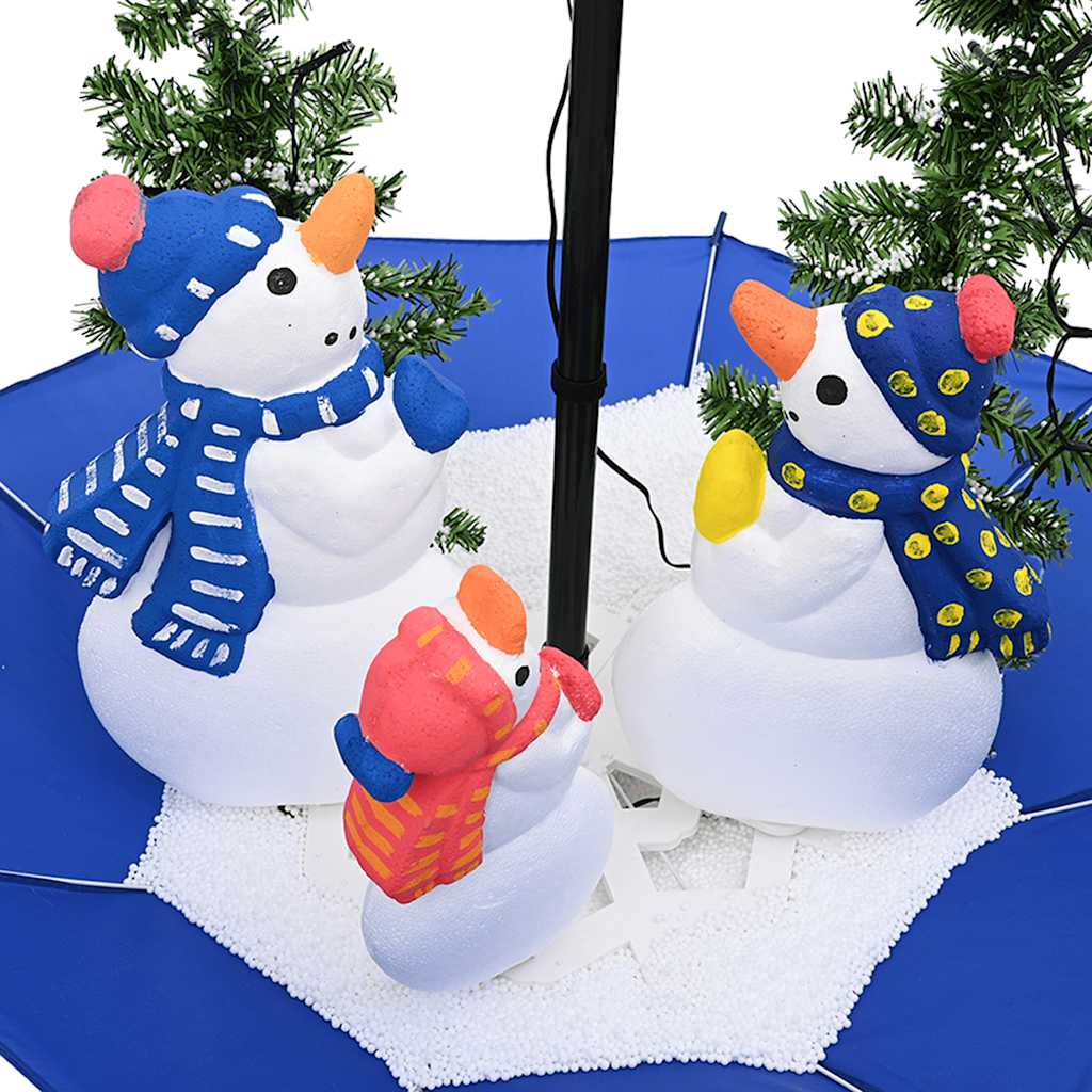 Albero di Natale con Nevicata e Base ad Ombrello Blu 75 cm PVC | homemem39