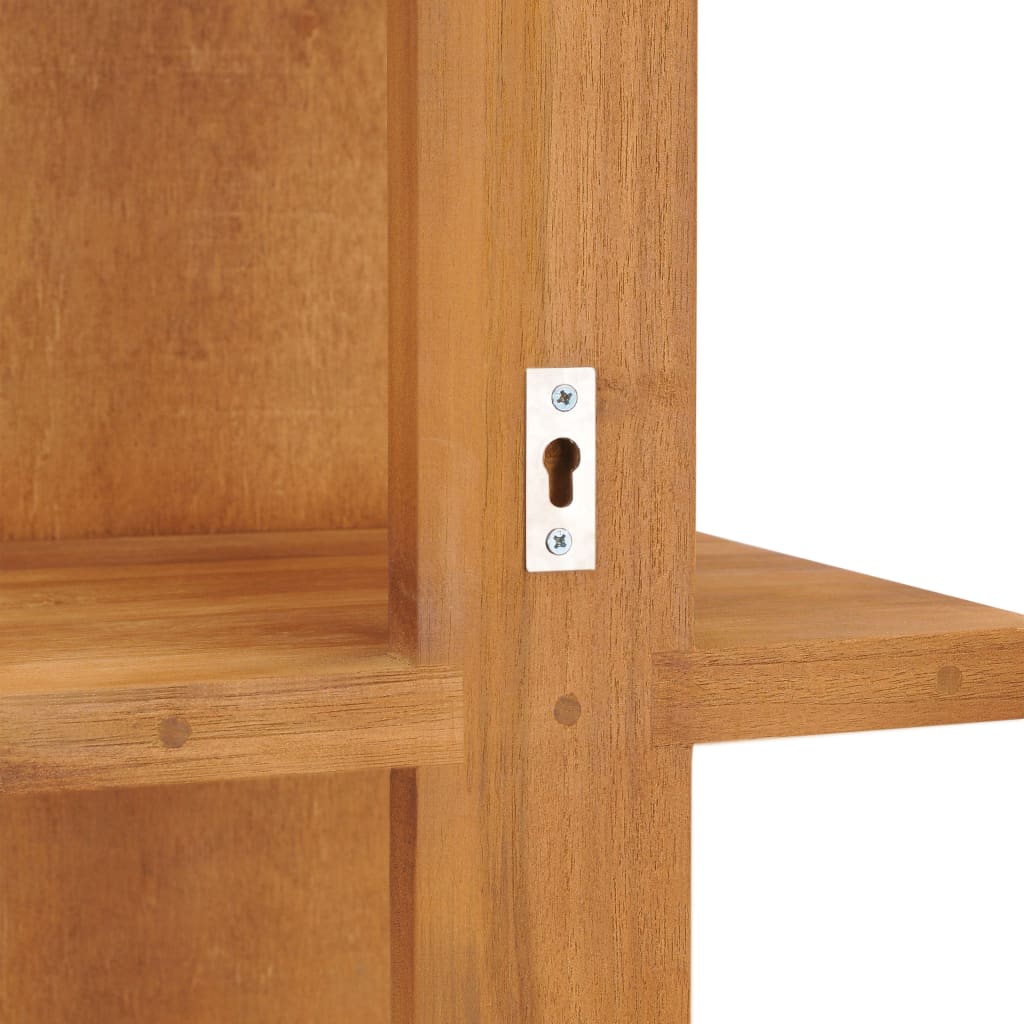 Specchio da Parete con Mensole 30x30x120 cm in Massello di Teak - homemem39