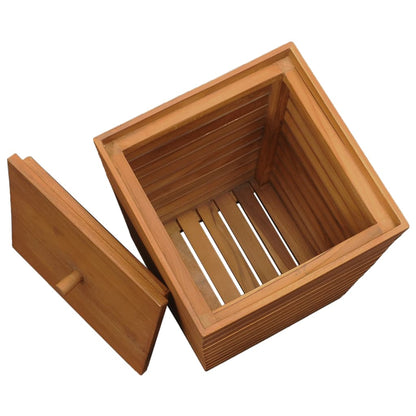 Cesto Portabiancheria 30x30x45 cm in Massello di Teak | homemem39