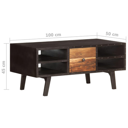 Tavolino da Salotto 100x50x45 cm in Legno Massello di Recupero