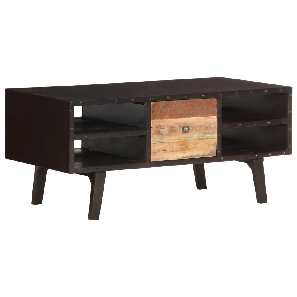 Tavolino da Salotto 100x50x45 cm in Legno Massello di Recupero | homemem39