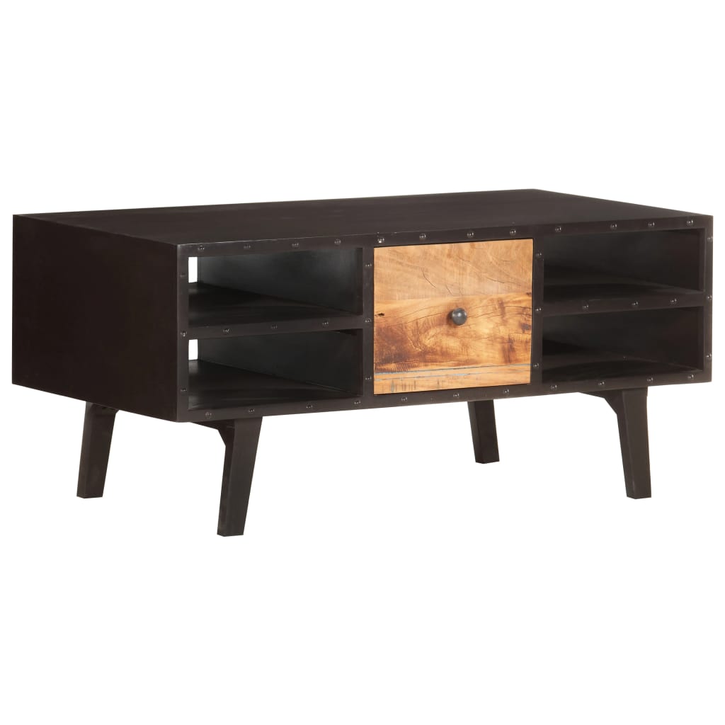 Tavolino da Salotto 100x50x45 cm in Legno Massello di Recupero | homemem39