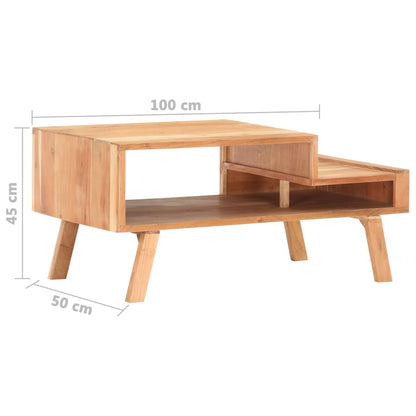 Tavolino da Salotto 100x50x45 cm in Legno Massello di Acacia | homemem39