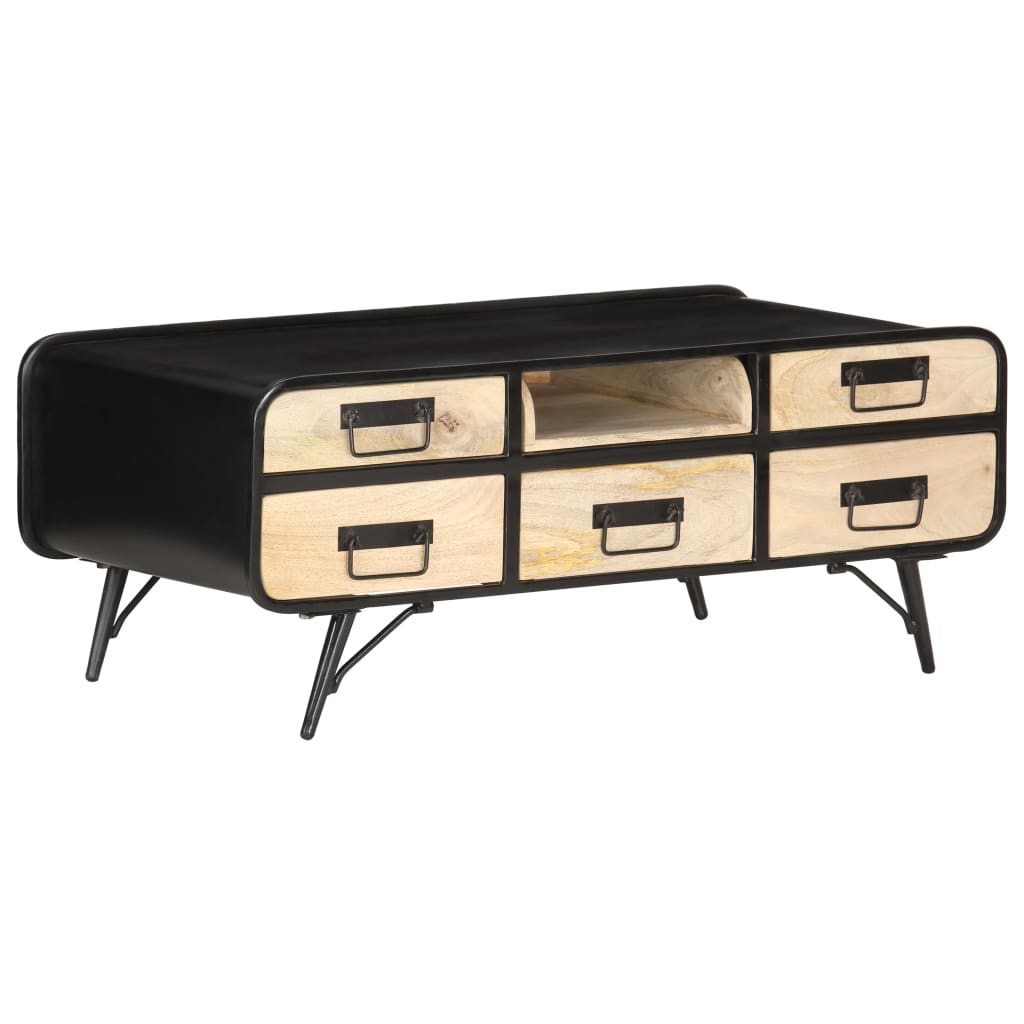 Tavolino da Salotto 100x50x40 cm in Legno Massello di Mango | homemem39