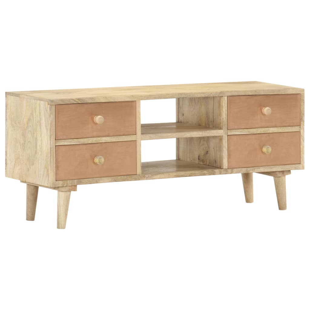 Mobile Porta TV 110x30x45 cm in Legno Massello di Mango | homemem39