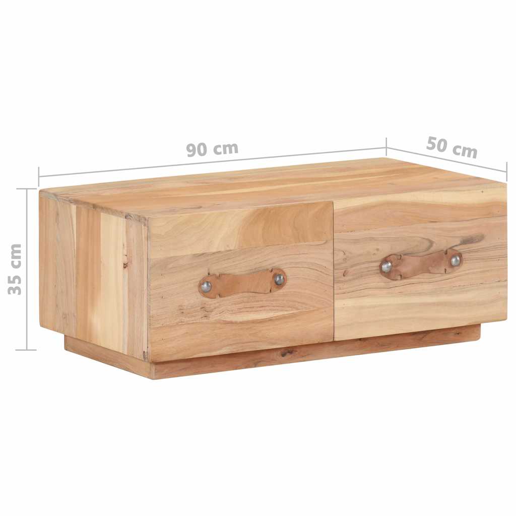 Tavolino da Salotto 90x50x35 cm in Legno Massello di Recupero