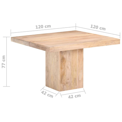 Tavolo da Pranzo 120x120x77 cm in Legno Massello di Mango | homemem39