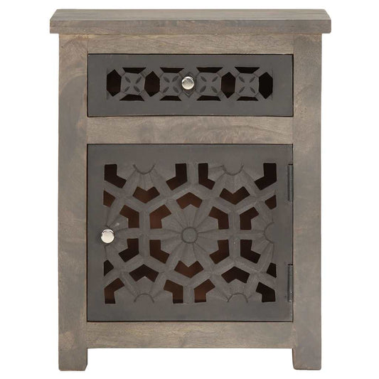 Comodino 40x30x50 cm in Legno Massello di Mango