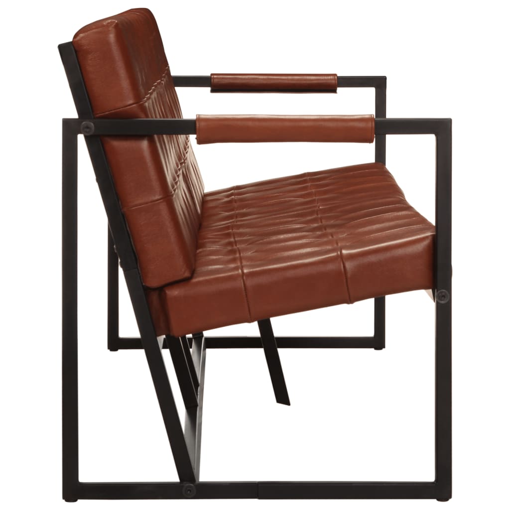 Divano a 3 Posti Marrone in Vera Pelle di Capra - homemem39