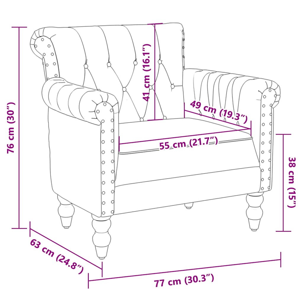 Poltrona Nera in Vera Pelle di Capra