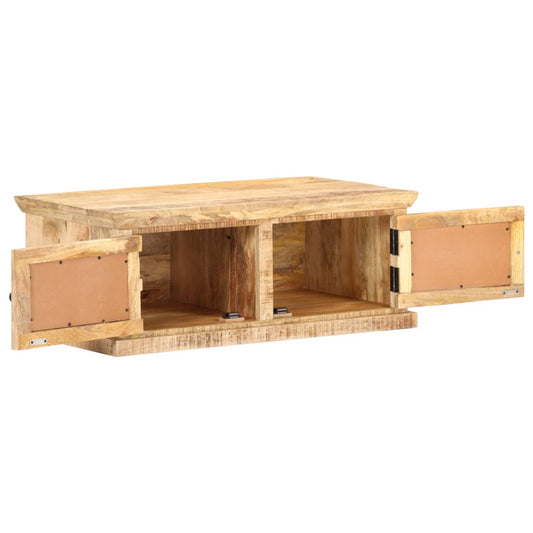Tavolino da Salotto 90x50x35 cm Legno Massello di Mango e Canna | homemem39