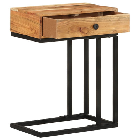 Tavolino Laterale a Forma di U 45x30x61 cm in Massello Acacia | homemem39