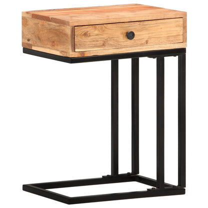 Tavolino Laterale a Forma di U 45x30x61 cm in Massello Acacia | homemem39