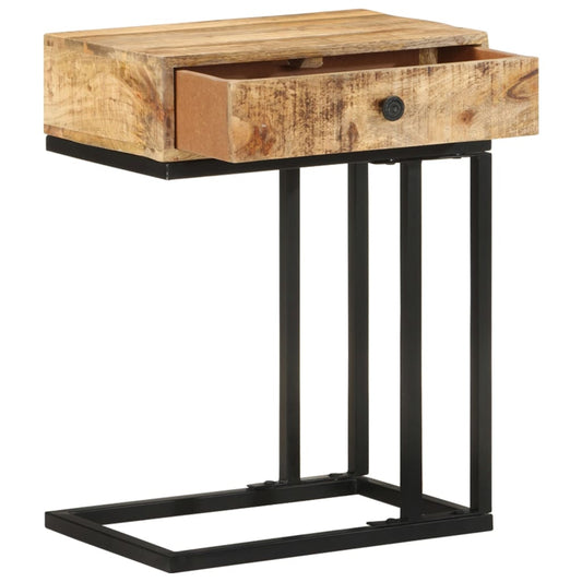 Tavolino Laterale a Forma di U 45x30x61 cm in Massello di Mango | homemem39