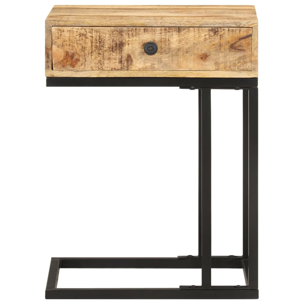 Tavolino Laterale a Forma di U 45x30x61 cm in Massello di Mango | homemem39
