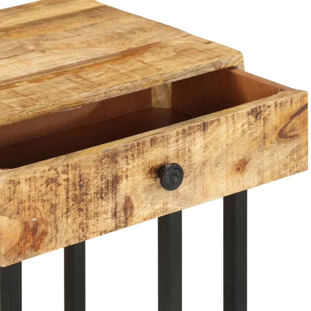 Tavolino Laterale a Forma di U 45x30x61 cm in Massello di Mango | homemem39