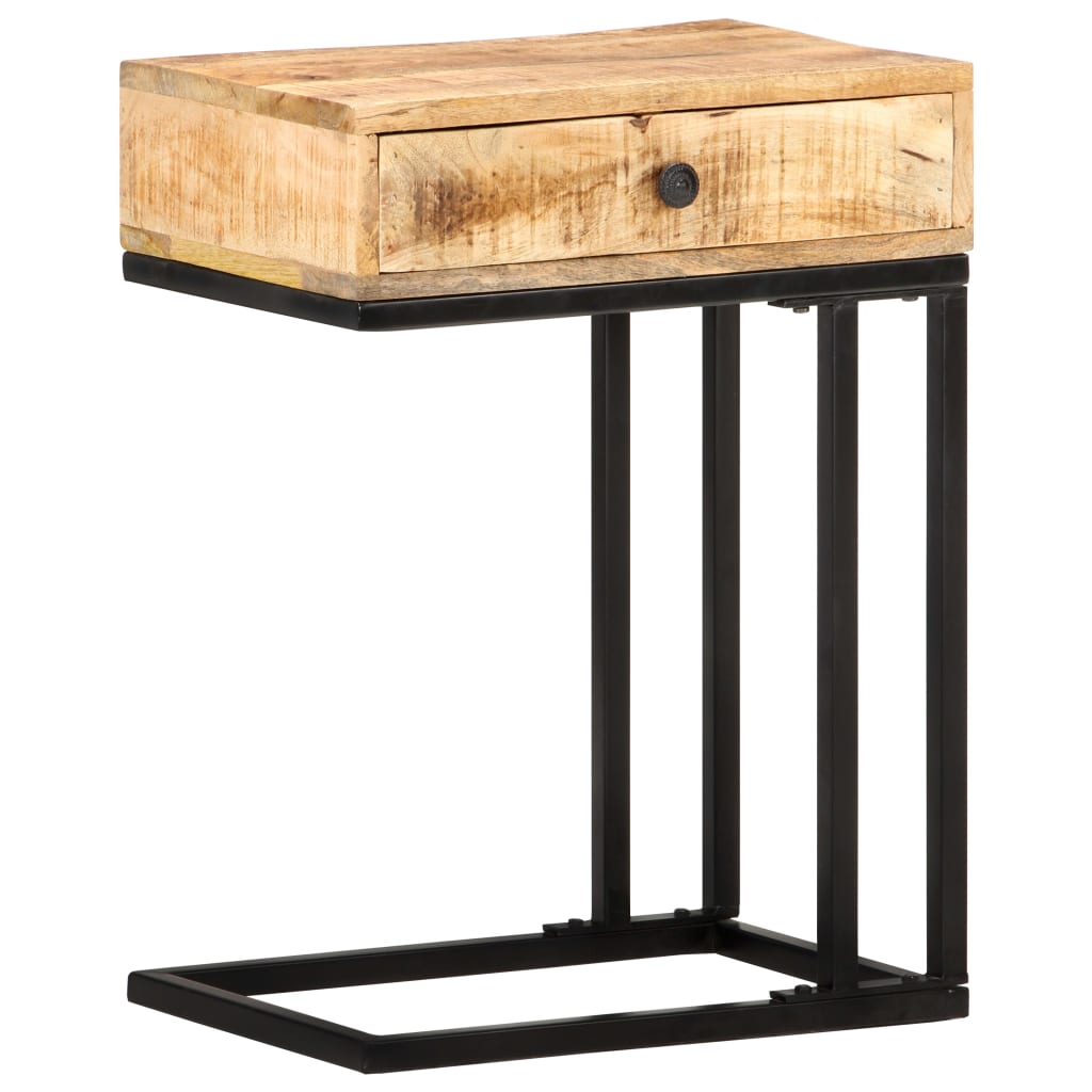 Tavolino Laterale a Forma di U 45x30x61 cm in Massello di Mango | homemem39