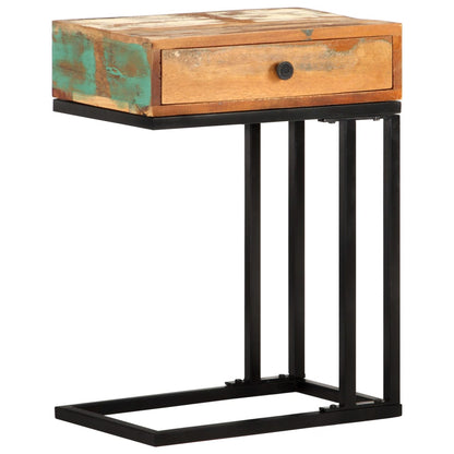 Tavolino Laterale a Forma di U 45x30x61 cm in Legno di Recupero | homemem39