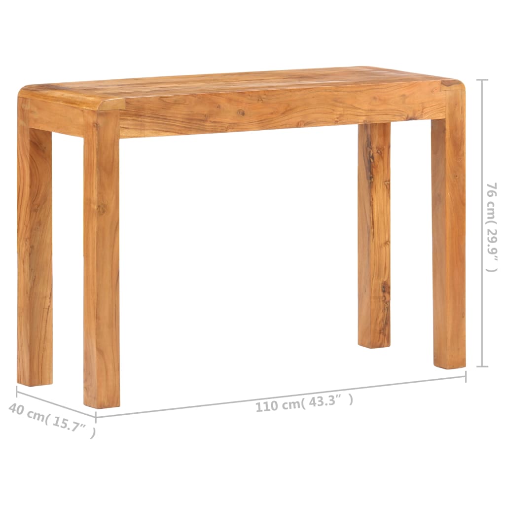 Tavolo Consolle 110x40x76 cm Massello Acacia Finitura Ambra