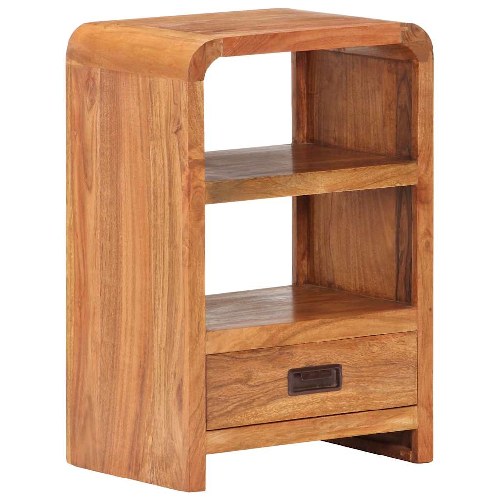 Comodino 40x30x60 cm in Legno Massello Acacia Finitura Ambra
