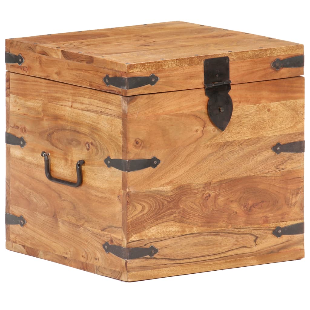 Baule 40x40x40 cm in Legno Massello di Acacia - homemem39