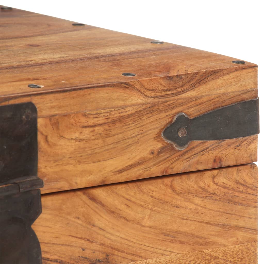 Baule 40x40x40 cm in Legno Massello di Acacia - homemem39