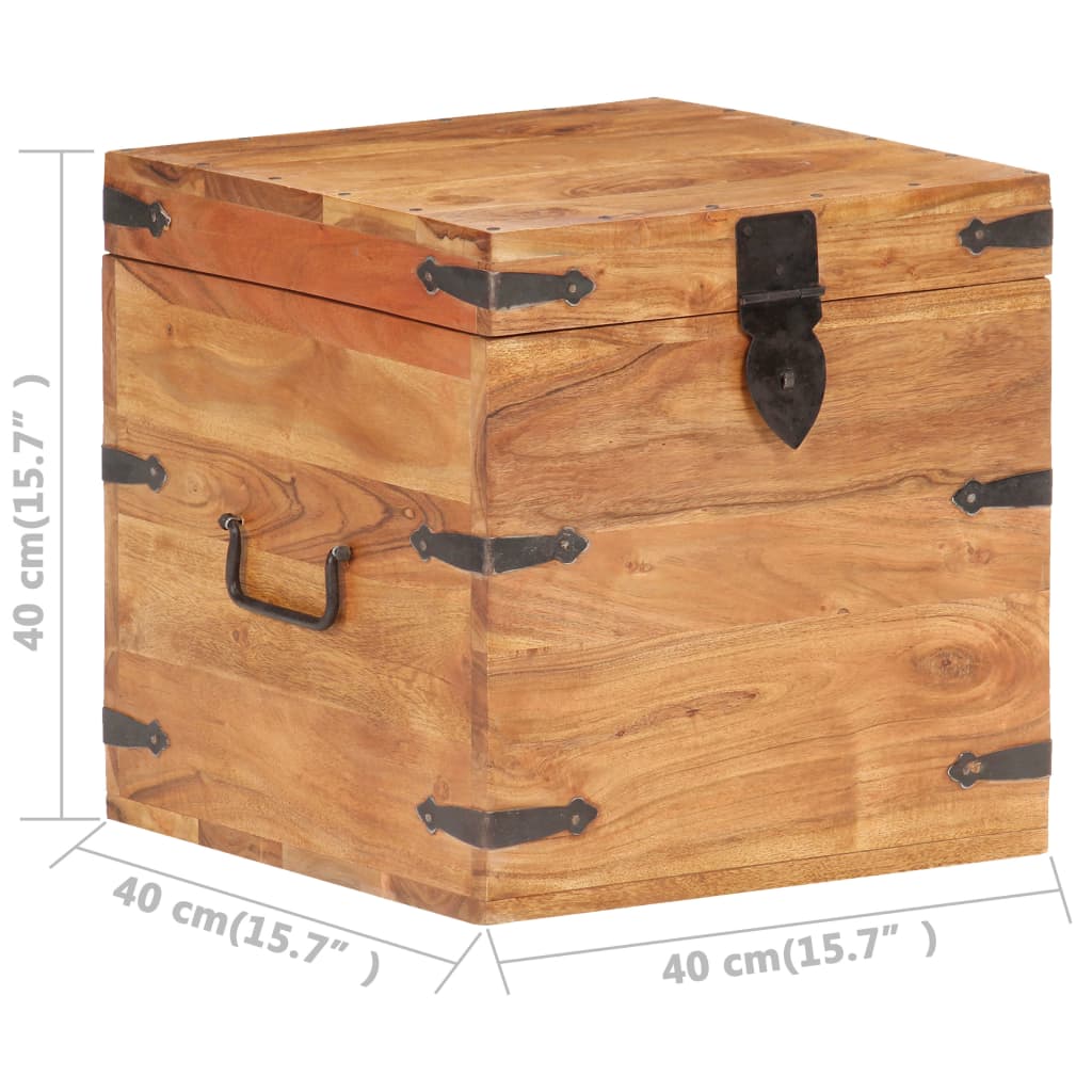 Baule 40x40x40 cm in Legno Massello di Acacia - homemem39