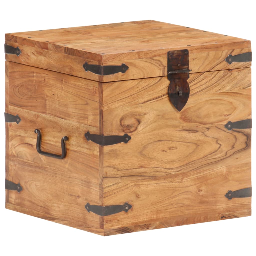 Baule 40x40x40 cm in Legno Massello di Acacia - homemem39