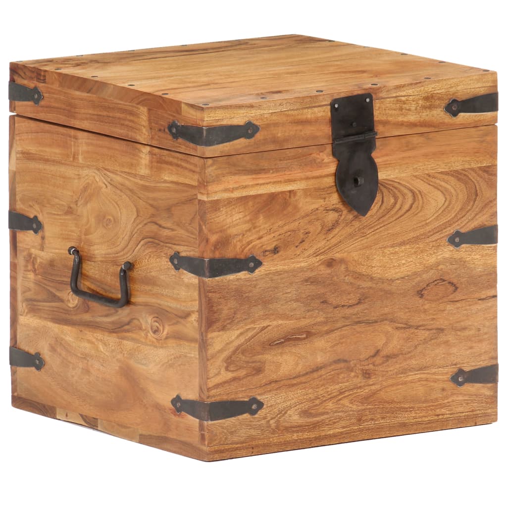 Baule 40x40x40 cm in Legno Massello di Acacia - homemem39