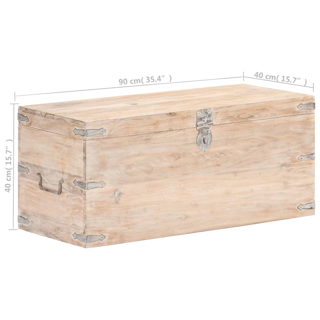 Baule 90x40x40 cm in Legno Massello di Acacia