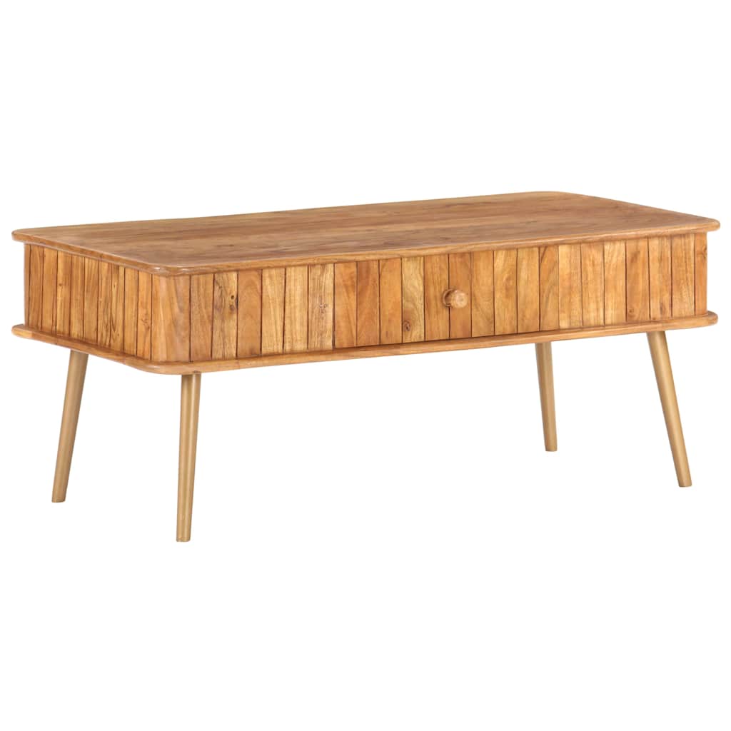 Tavolino da Salotto 100x50x40 cm in Legno Massello di Acacia