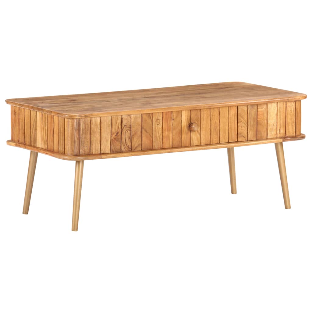 Tavolino da Salotto 100x50x40 cm in Legno Massello di Acacia