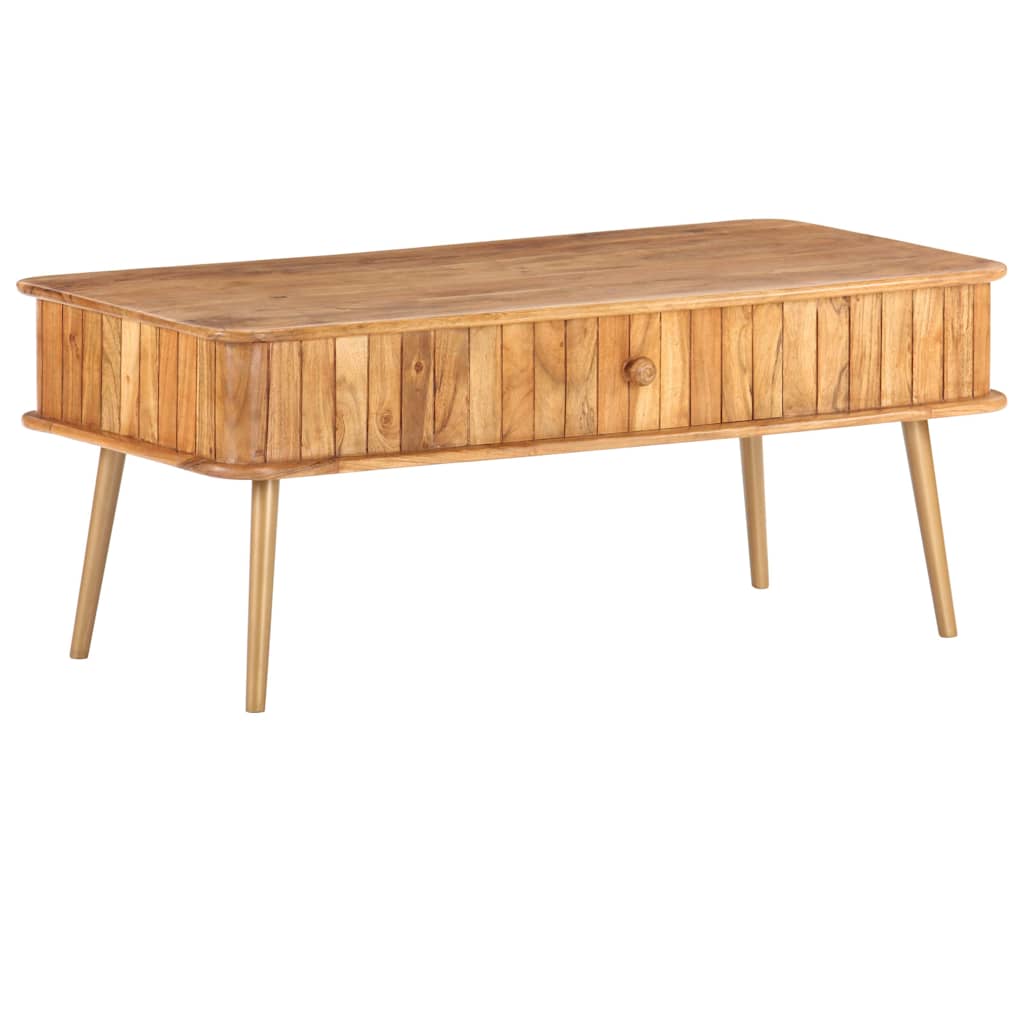 Tavolino da Salotto 100x50x40 cm in Legno Massello di Acacia