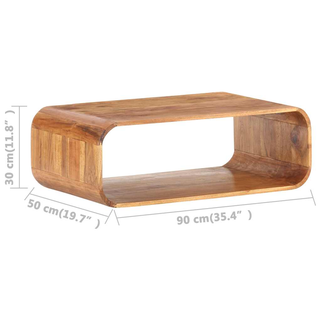 Tavolino da Salotto 90x50x30 cm in Legno Massello d'Acacia