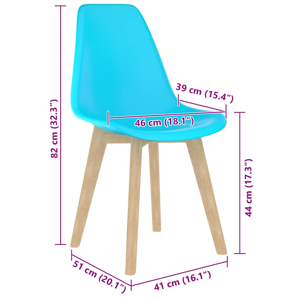 Sedie da Pranzo 4 pz Blu in Plastica | homemem39