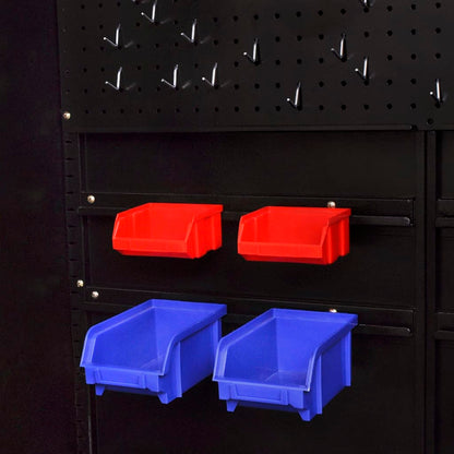 Armadio Portautensili con Cassetti 90x40x180 cm Rosso e Nero | homemem39