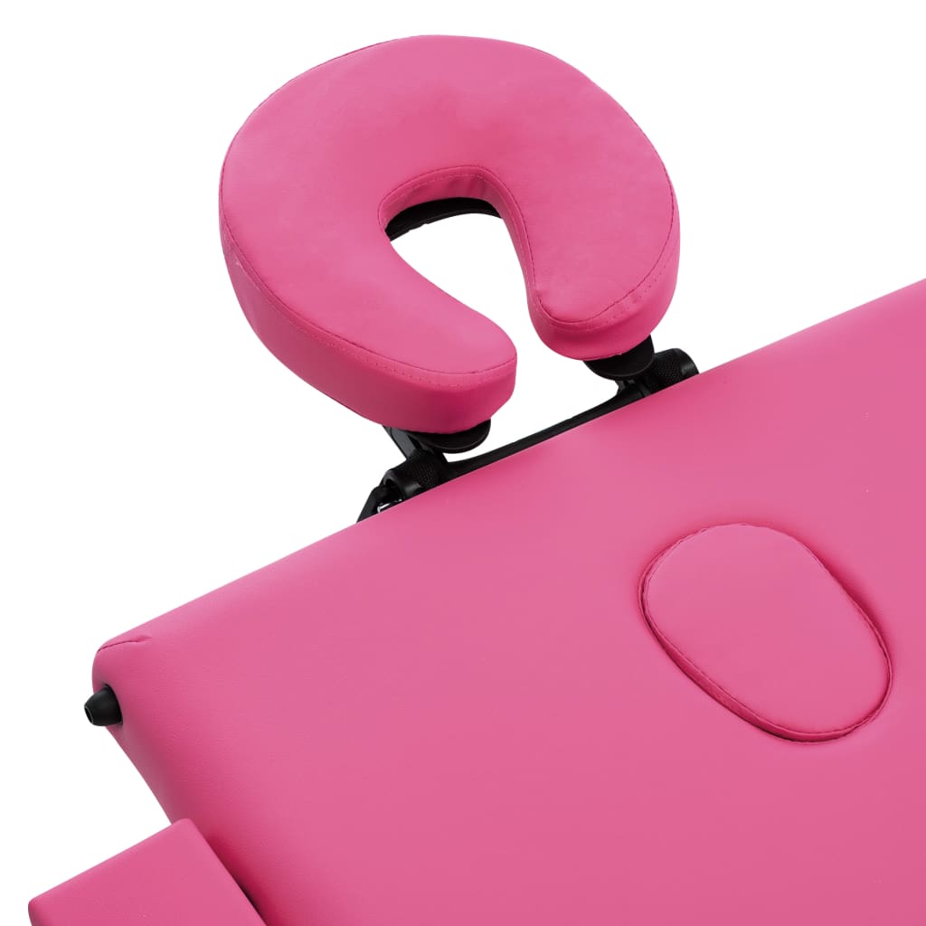 Lettino da Massaggio a 3 Sezioni in Alluminio Rosa | homemem39