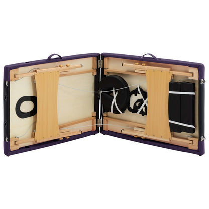 Lettino da Massaggio Pieghevole a 2 Sezioni in Legno Nero - homemem39