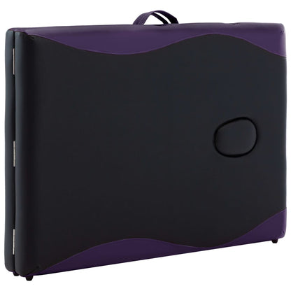 Lettino da Massaggio Pieghevole a 2 Sezioni in Legno Nero - homemem39