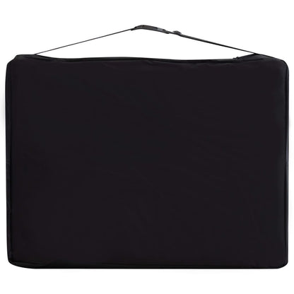 Lettino Massaggio Pieghevole 2 Zone in Alluminio Nero e Rosa | homemem39