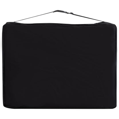 Lettino Massaggio Pieghevole 3 Zone in Alluminio Nero e Beige | homemem39