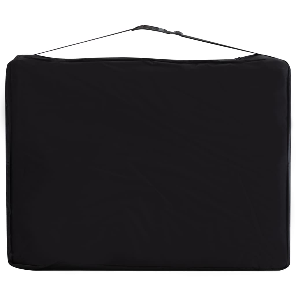 Lettino Massaggio Pieghevole 4 Zone in Alluminio Nero e Rosa | homemem39